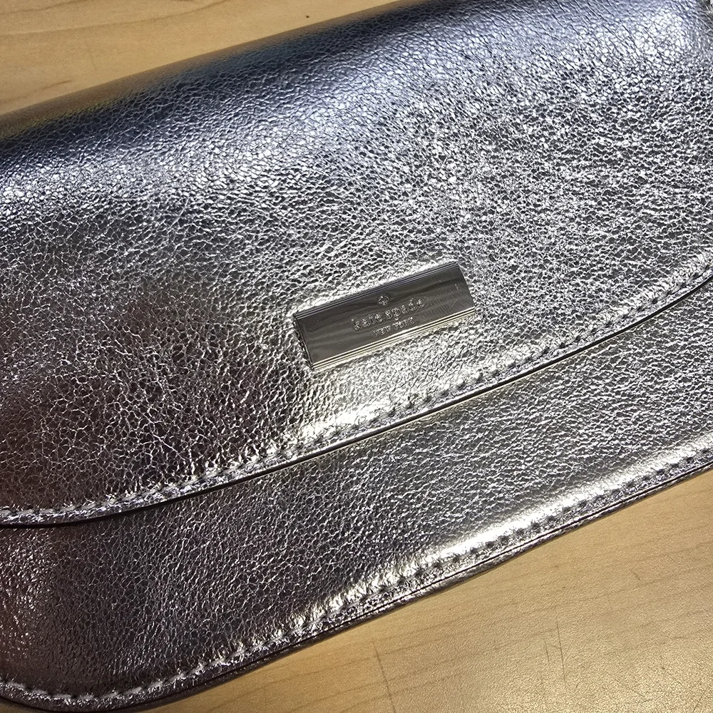 Kate Spade Silver Shoulder Bag with Chain Strap